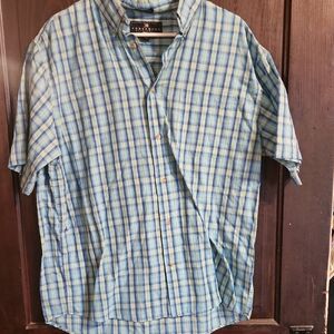 Casual Blue and Green Plaid Men's Shirt by Croft & Barrow